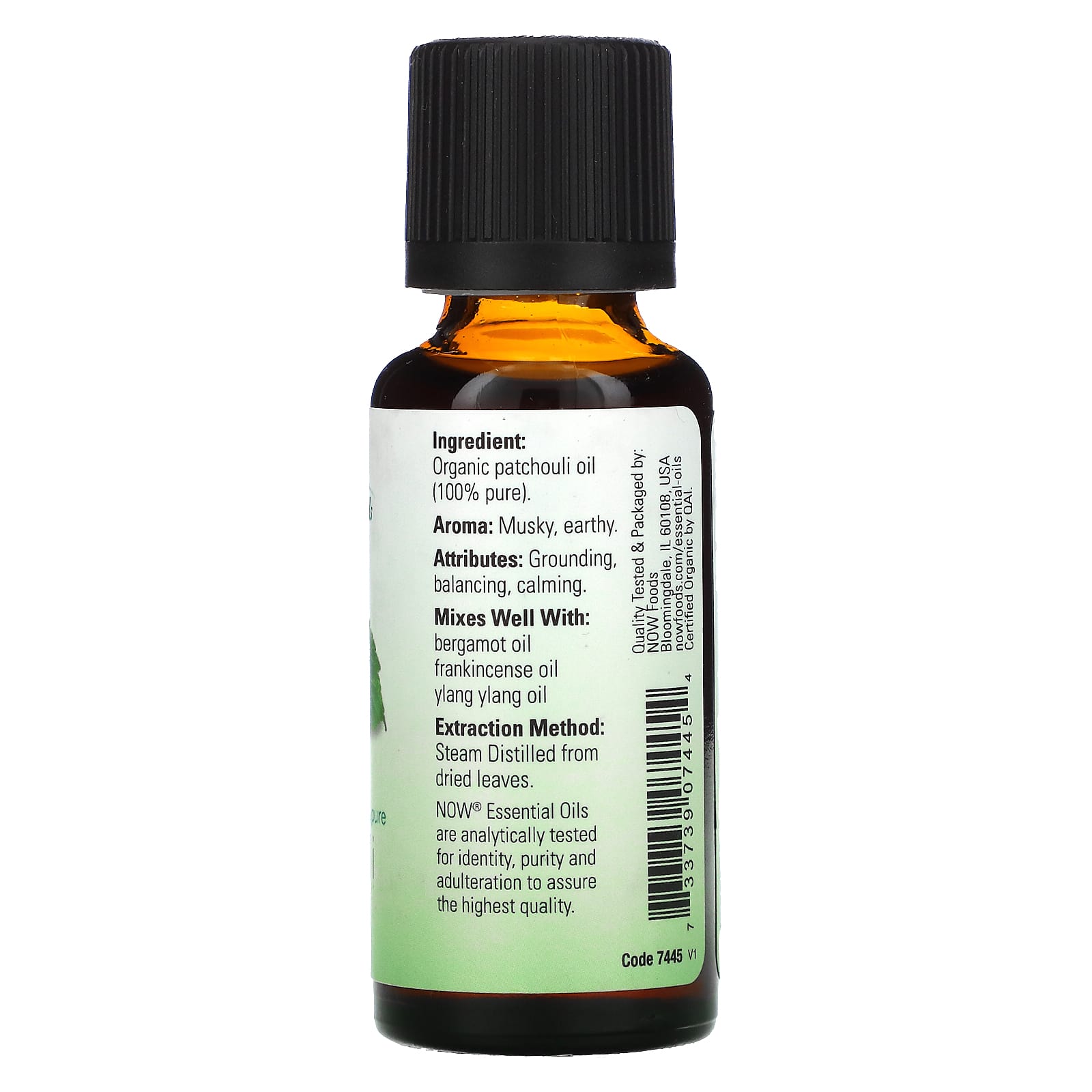 Now Foods, ORGANIC PATCHOULI OIL, 1 OZ UPC 733739074454 | HiLife Vitamins