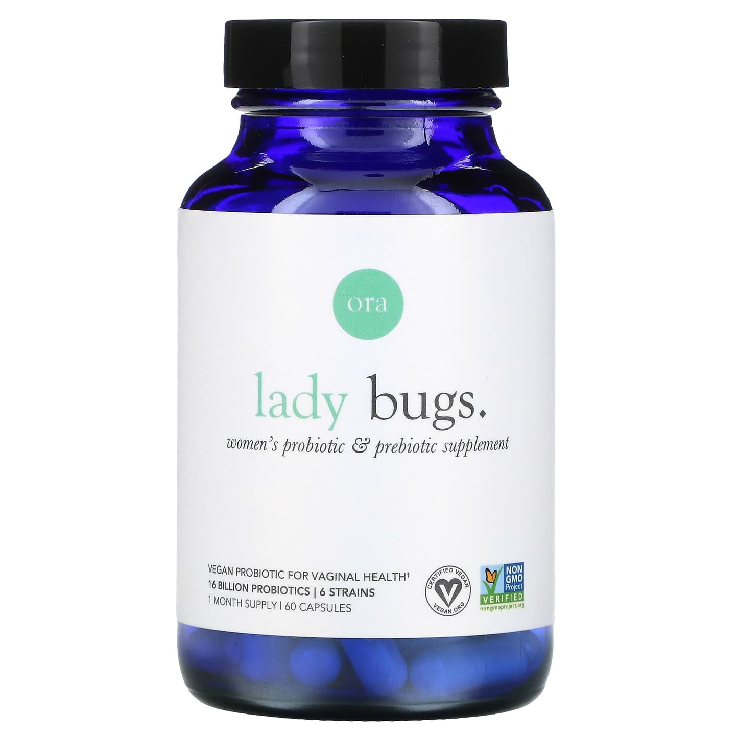 Ora Organic, Lady Bugs, Women’s Probiotic & Prebiotic Supplement, 60 Capsules UPC 856720007559 | HiLife Vitamins