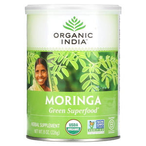 Organic India, Organic Moringa Powder, 8 Oz - 801541508181 | Hilife Vitamins
