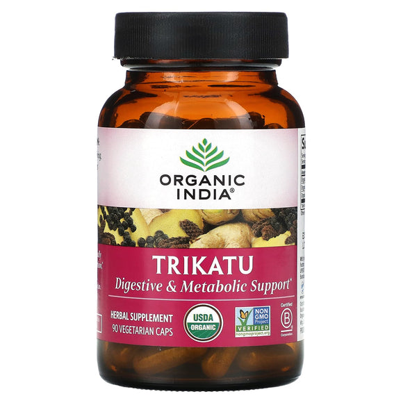 Organic India, Trikatu, 90 Vegetarian Capsules - 851469000274 | Hilife Vitamins