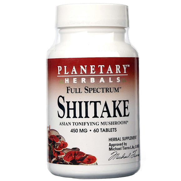 Planetary Herbals, Shiitake, Full Spectrum™ 450 mg, 60 Tablets - 021078101420 | Hilife Vitamins
