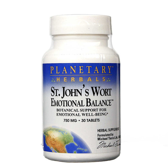 Planetary Herbals, St. John's Wort Emotional Balance™ 750 mg, 30 Tablets - 021078103103 | Hilife Vitamins