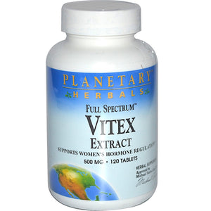 Planetary Herbals, Vitex Extract, Full Spectrum™ 500 mg, 120 Tablets - 021078104247 | Hilife Vitamins