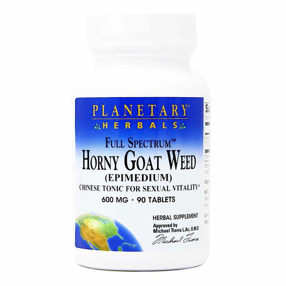 Planetary Herbals, Horny Goat Weed, Full Spectrum™ 600 mg, 90 Tablets - 021078104827 | Hilife Vitamins