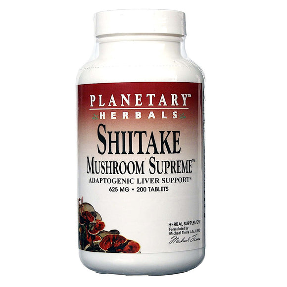 Planetary Herbals, Shiitake Mushroom Supreme™ 625 mg, 200 Tablets - 021078101345 | Hilife Vitamins