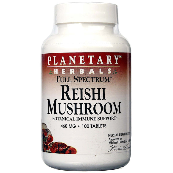 Planetary Herbals, Reishi Mushroom, Full Spectrum™ 460 mg, 100 Tablets - 021078101406 | Hilife Vitamins