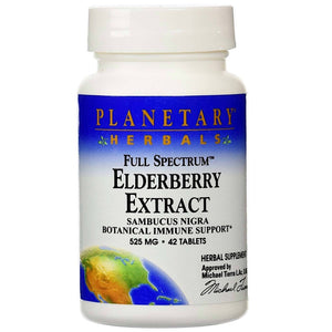 Planetary Herbals, Elderberry Extract, Full Spectrum™ 525 mg, 42 Tablets - 021078102830 | Hilife Vitamins