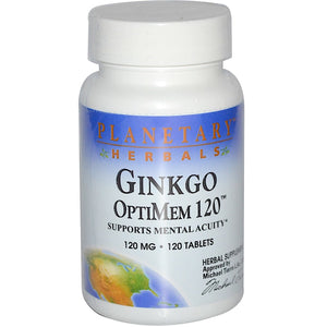 Planetary Herbals, Ginkgo Optimem 120 mg, 120 Tablets - 021078103592 | Hilife Vitamins