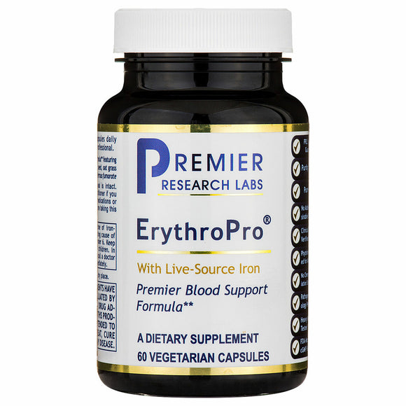 Premier Research Labs, ErythroPro, 60 Vegetarian Capsules - 807735021849 | Hilife Vitamins