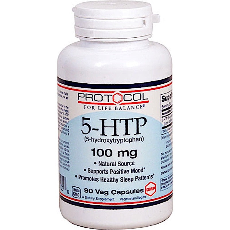 Protocol For Life Balance, 5-HTP 100mg, 90 Veg Capsules UPC 707359101050 | HiLife Vitamins