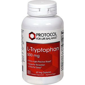 Protocol For Life Balance, L-TRYPTOPHAN 500MG, 60 Veg Capsules - 707359101661 | Hilife Vitamins