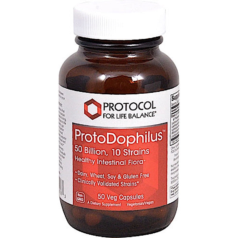 Protocol For Life Balance, ProtoDophilus 50 BILLION, 50 Veg Capsules UPC 707359129283 | HiLife Vitamins