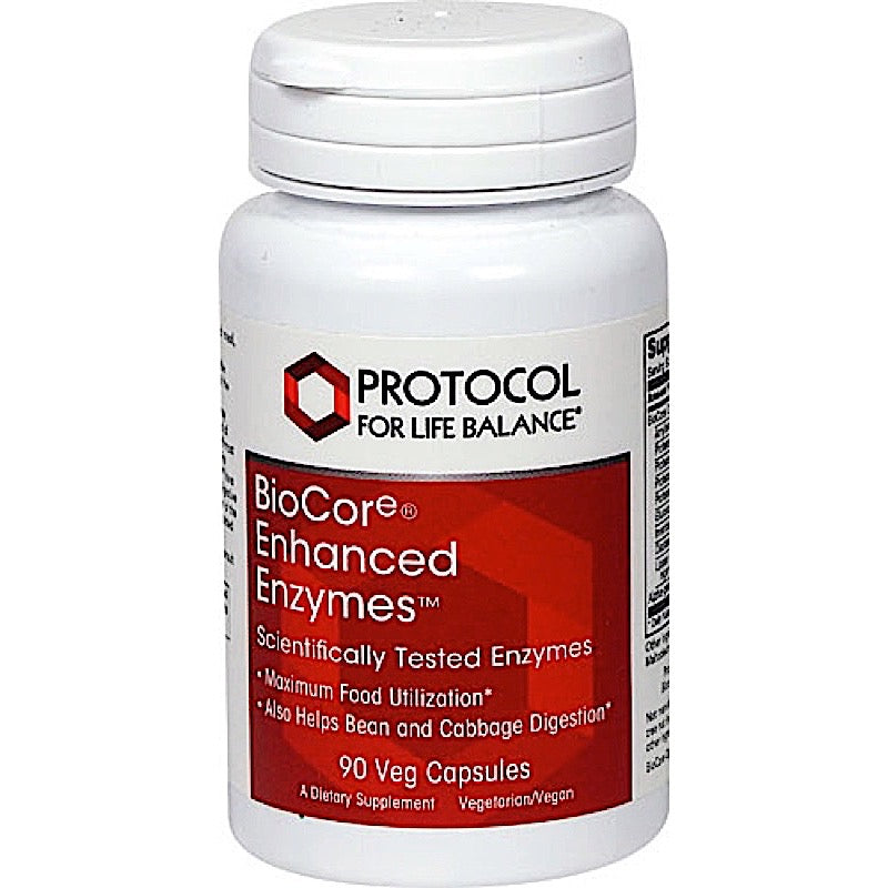 Protocol For Life Balance, BIOCORE ENHANCED ENZYMES, 90 Veg Capsules UPC 707359129580 | HiLife Vitamins