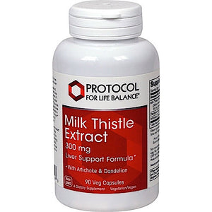 Protocol For Life Balance, MILK THISTLE 300MG/80% PLUS, 90 Veg Capsules - 707359147393 | Hilife Vitamins