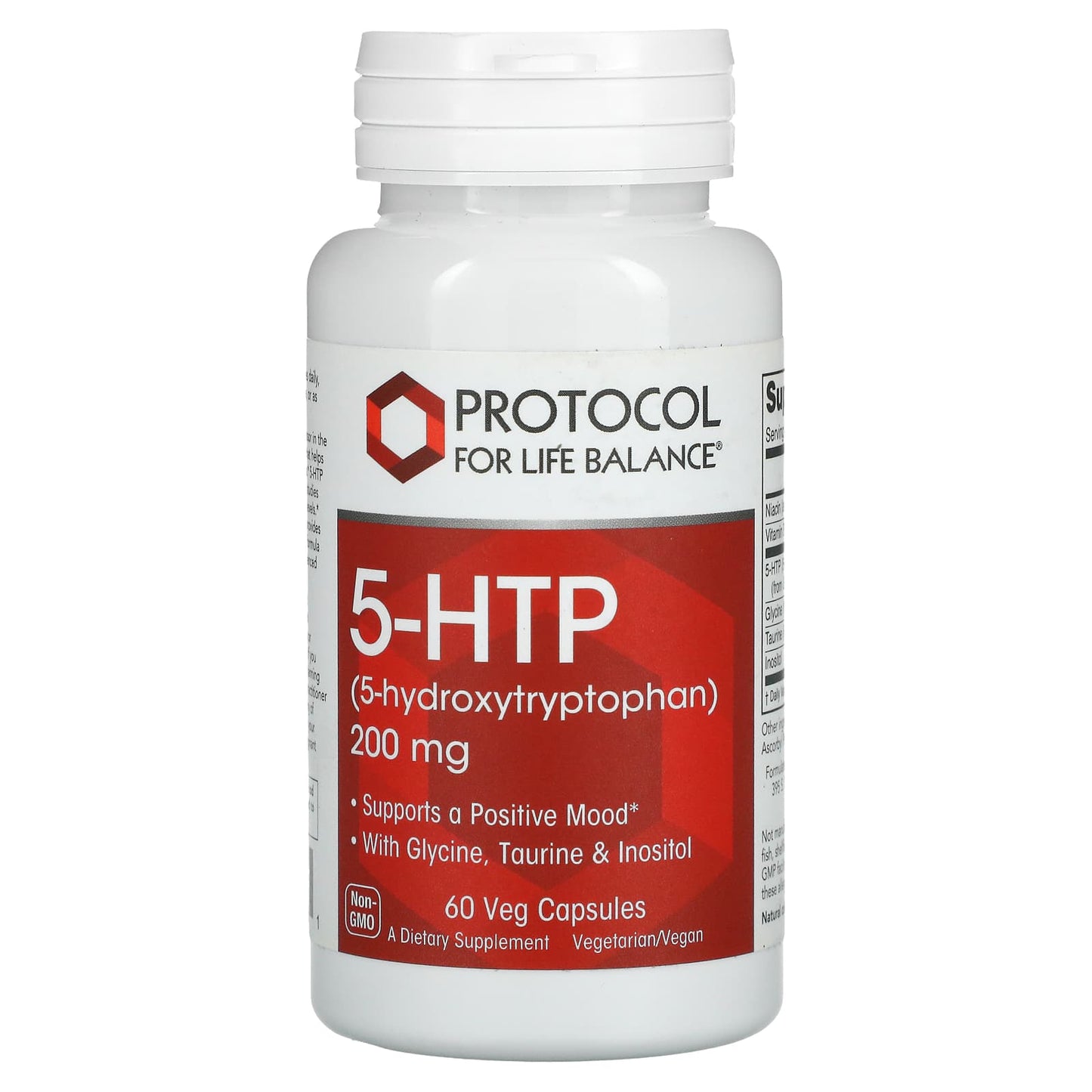 Protocol For Life Balance, 5-HTP 200mg, 60 Veg Capsules UPC 707359101081 | HiLife Vitamins