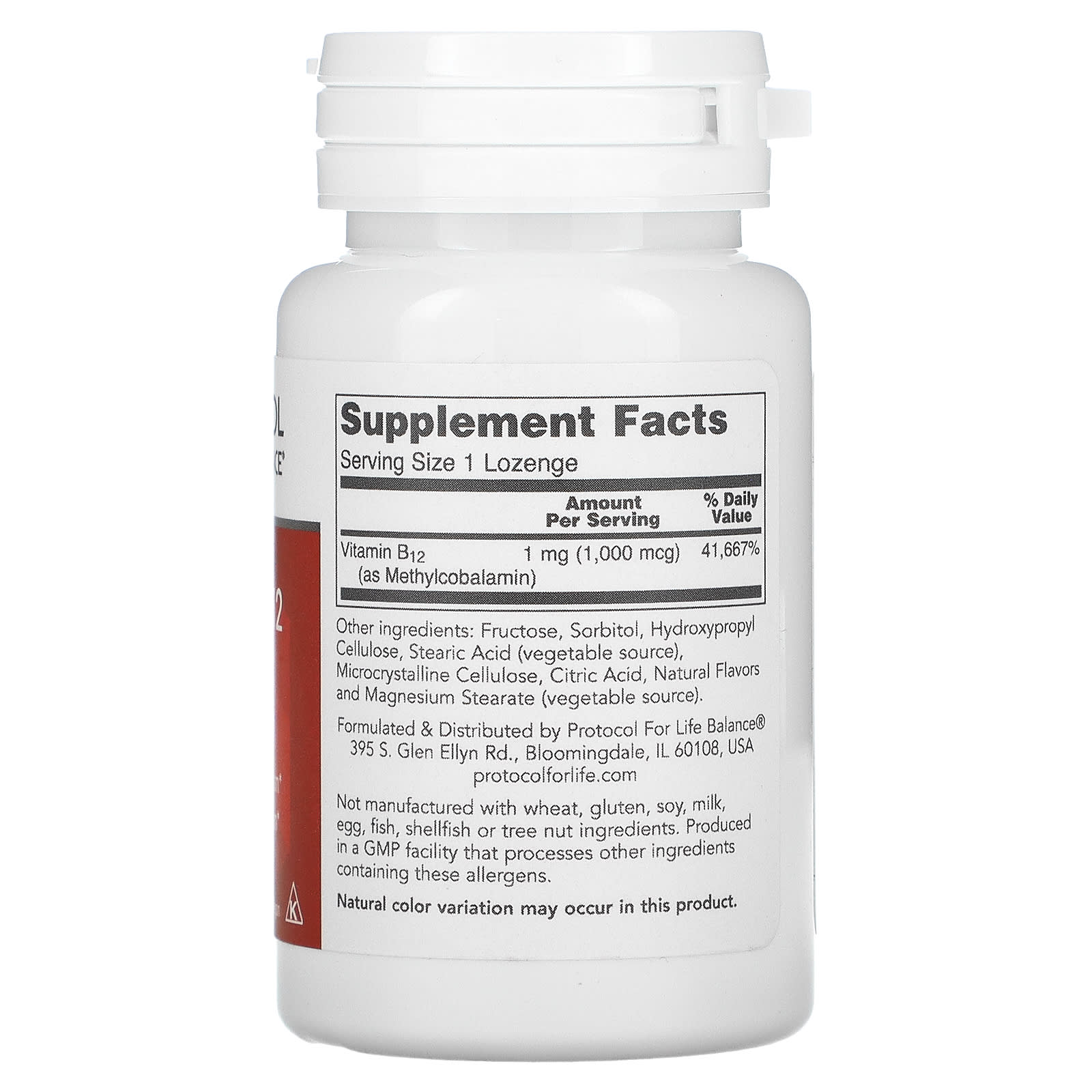 Protocol For Life Balance, Methyl B-12 1000mcg, 100 Lozenges UPC 707359104952 | HiLife Vitamins