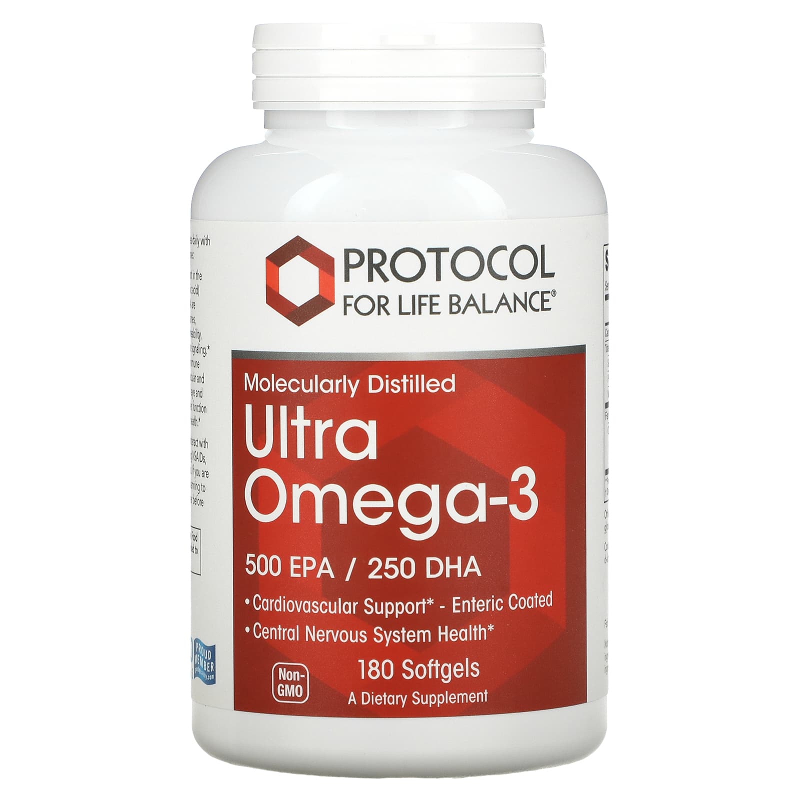 Protocol For Life Balance, ULTRA OMEGA 3 FISH OIL, 180 Softgels UPC 707359116627 | HiLife Vitamins