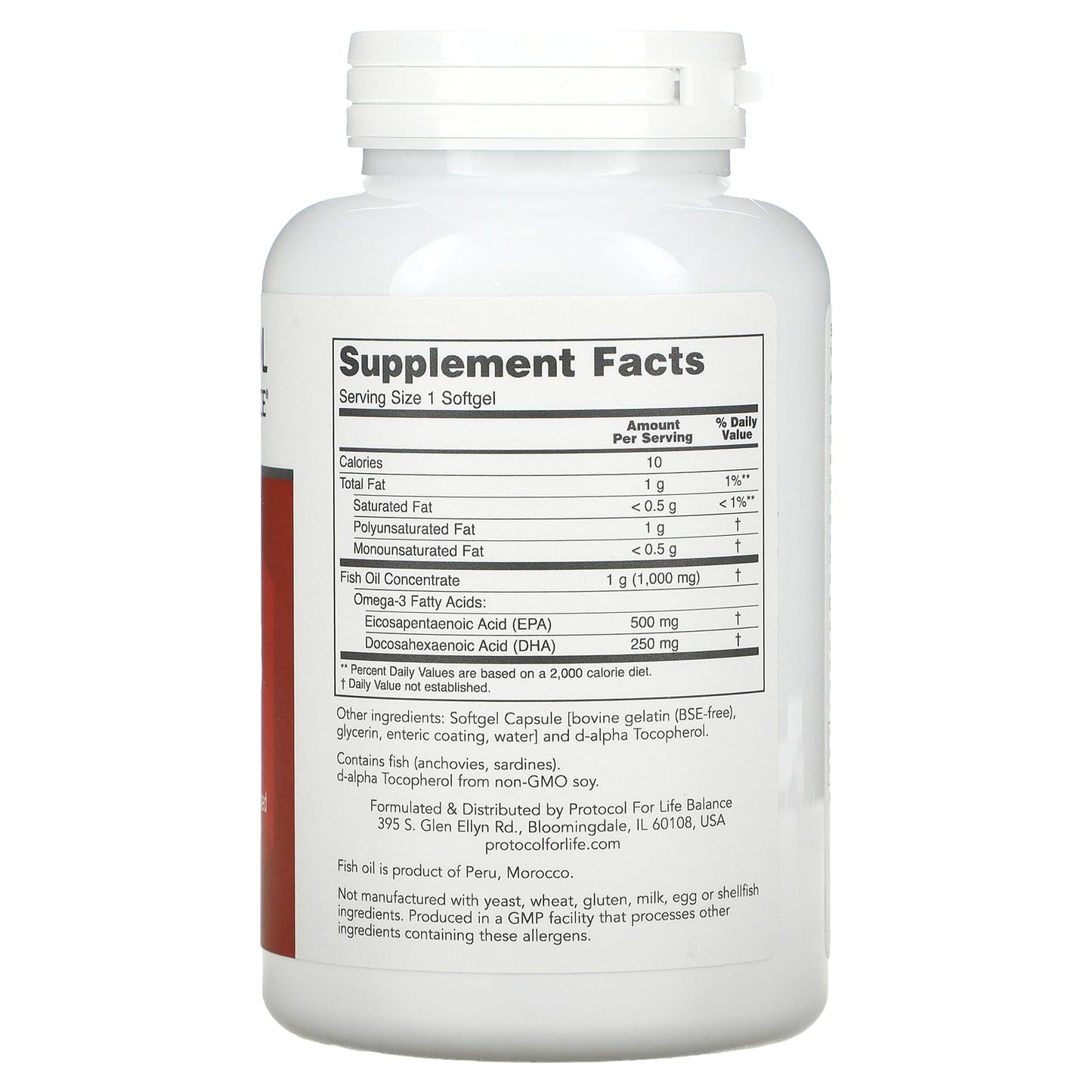 Protocol For Life Balance, ULTRA OMEGA 3 FISH OIL, 180 Softgels UPC 707359116627 | HiLife Vitamins