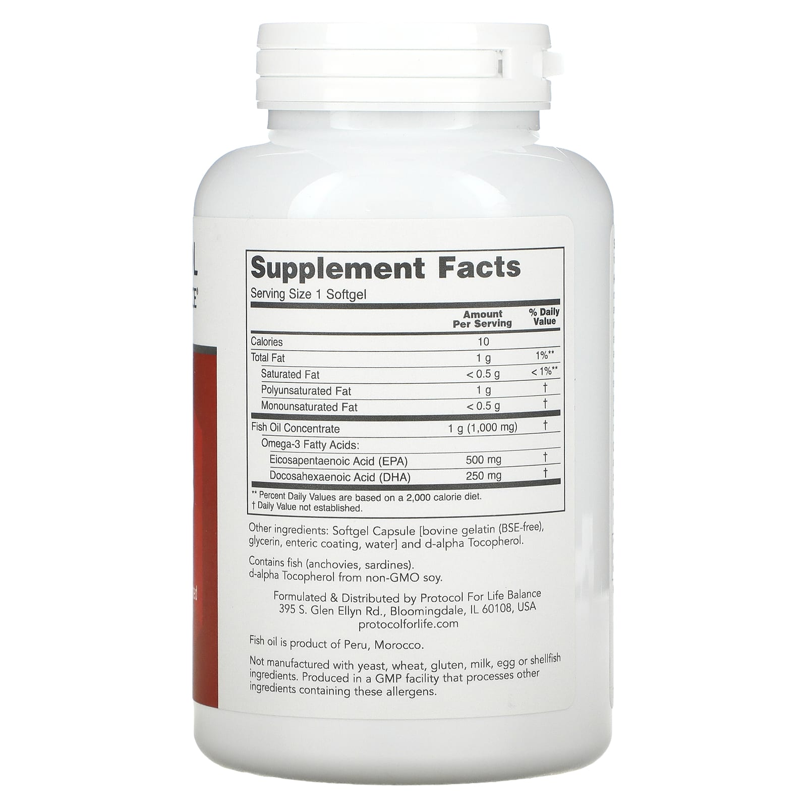 Protocol For Life Balance, ULTRA OMEGA 3 FISH OIL, 180 Softgels UPC 707359116627 | HiLife Vitamins