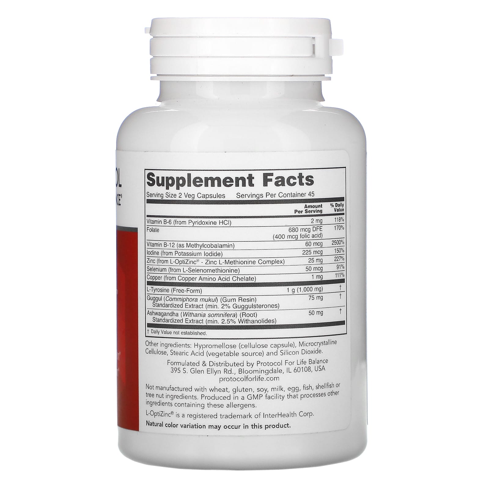 Protocol For Life Balance, ORTHO THYROID FORMULA, 90 Veg Capsules UPC 707359133686 | HiLife Vitamins