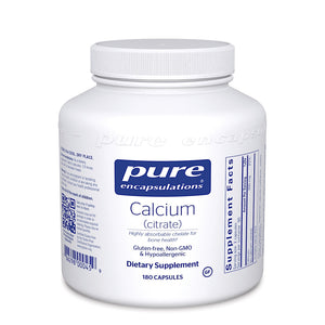 Pure Encapsulations, Calcium Citrate 150 mg, 180 Capsules - 766298000459 | Hilife Vitamins