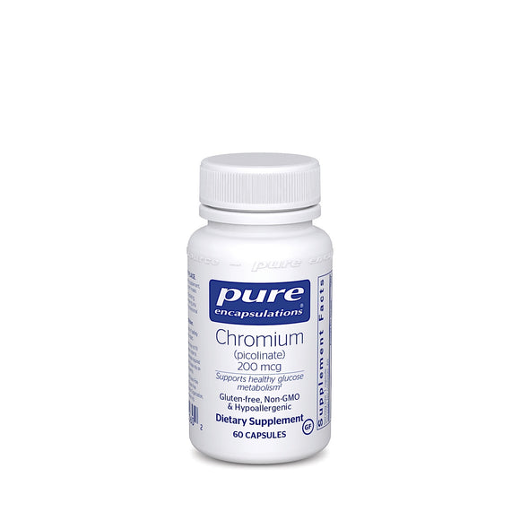 Pure Encapsulations, Chromium Picolinate 200 Mcg, 60 Capsules - 766298000602 | Hilife Vitamins