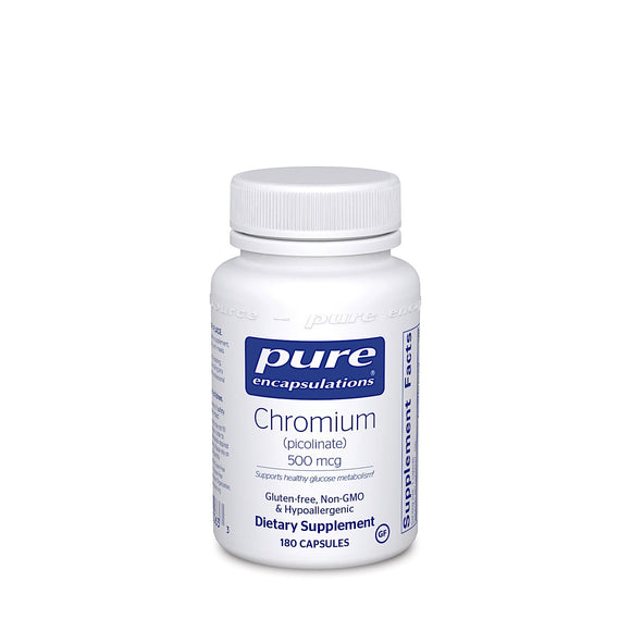 Pure Encapsulations, Chromium Picolinate 500 Mcg, 180 Capsules - 766298000633 | Hilife Vitamins