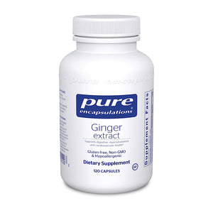 Pure Encapsulations, Ginger Extract, 120 Capsules - 766298001203 | Hilife Vitamins