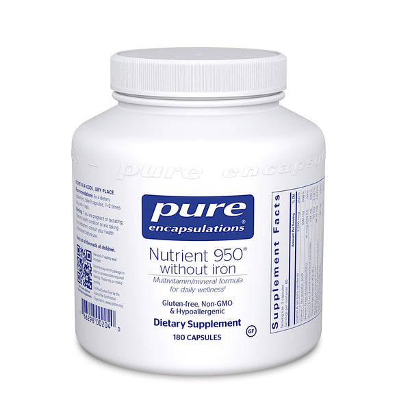 Pure Encapsulations, Nutrient 950 W/O Iron, 180 Capsules - 766298002040 | Hilife Vitamins