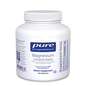 Pure Encapsulations, Magnesium Citrate/Malate 120 mg, 180 Capsules - 766298004365 | Hilife Vitamins