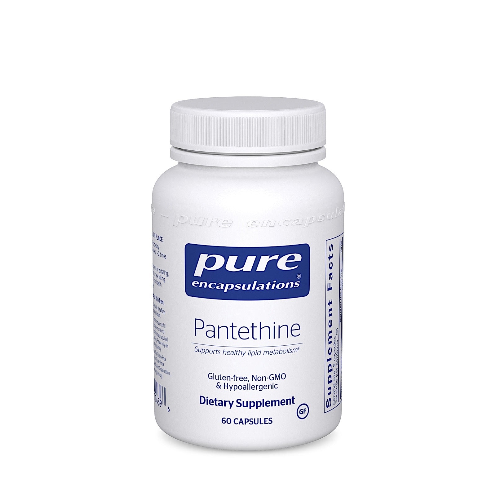 Pure Encapsulations, Pantethine 250 mg, 60 Capsules - 766298004396 | Hilife Vitamins