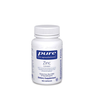 Pure Encapsulations, Zinc Citrate, 180 Capsules - 766298004556 | Hilife Vitamins