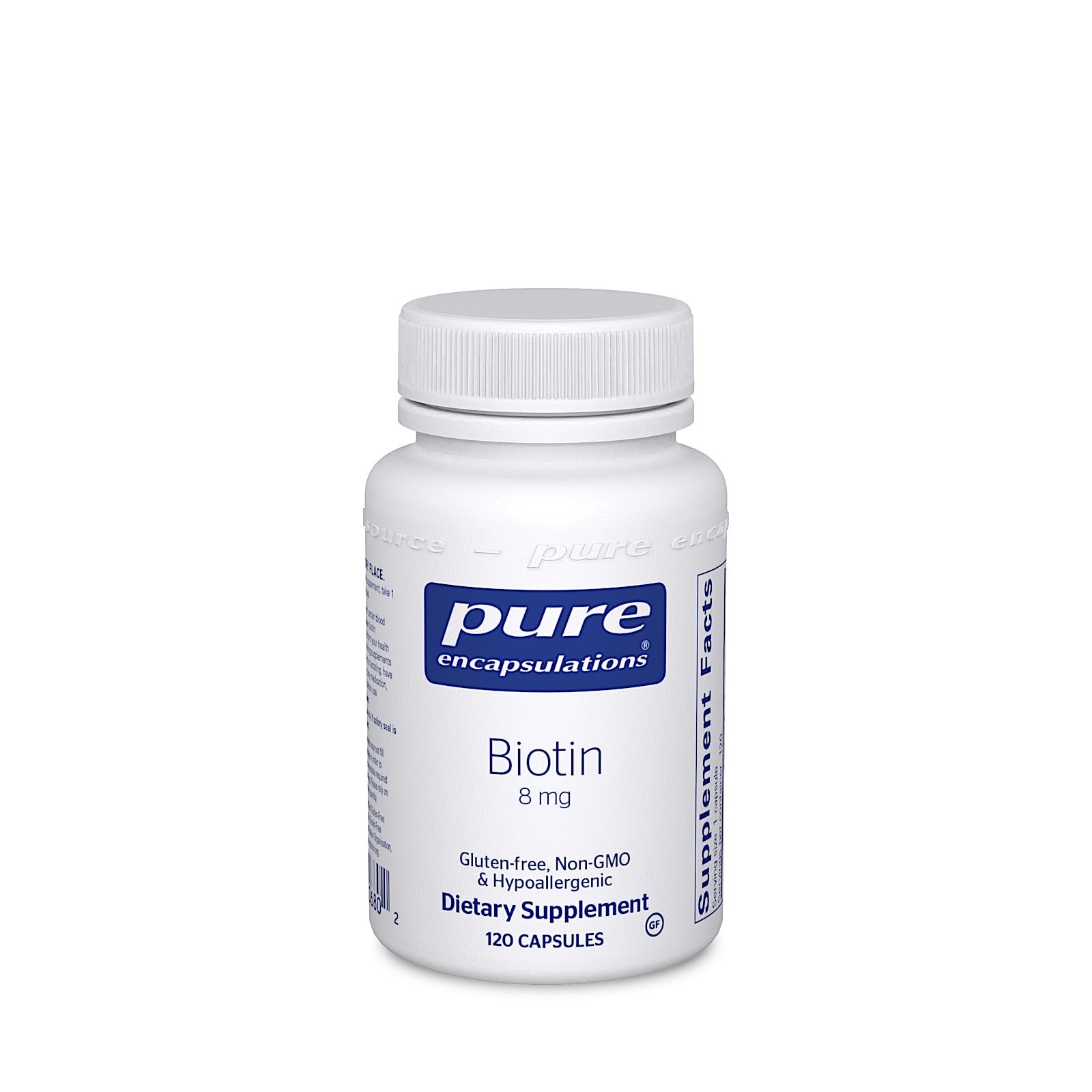 Pure Encapsulations, Biotin 8 mg, 120 Capsules - 766298006802 | Hilife Vitamins