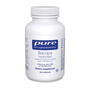 Pure Encapsulations, Bacopa Monnieri 200 mg, 180 Capsules - 766298007083 | Hilife Vitamins