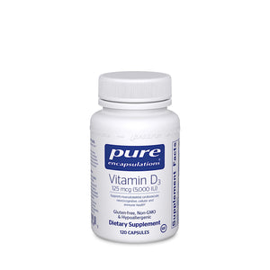 Pure Encapsulations, Vitamin D3  125 mcg 5000 IU, 120 Capsules - 766298008165 | Hilife Vitamins