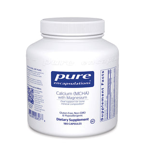 Pure Encapsulations, Calcium (MCHA) With Mag, 180 Capsules - 766298008578 | Hilife Vitamins