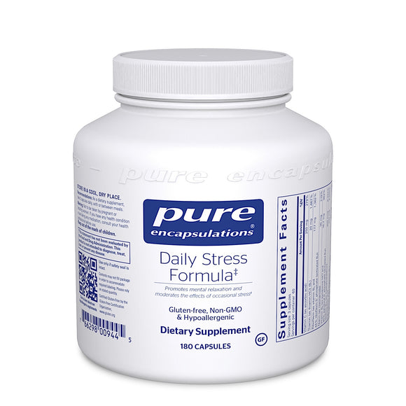 Pure Encapsulations, Daily Stress Formula, 180 Capsules - 766298009445 | Hilife Vitamins