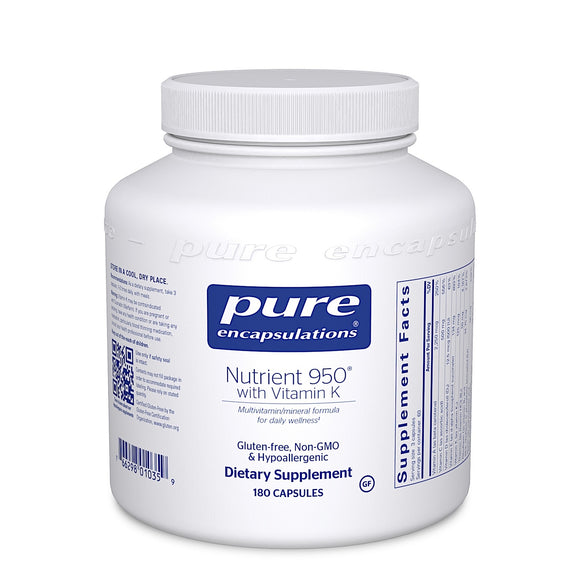 Pure Encapsulations, Nutrient 950 W/ Vitamin K, 180 Capsules - 766298010359 | Hilife Vitamins