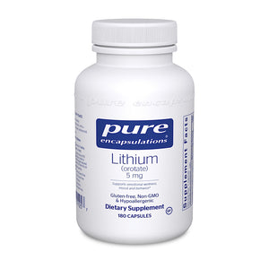 Pure Encapsulations, Lithium (Orotate) 5Mg, 180 Capsules - 766298011257 | Hilife Vitamins