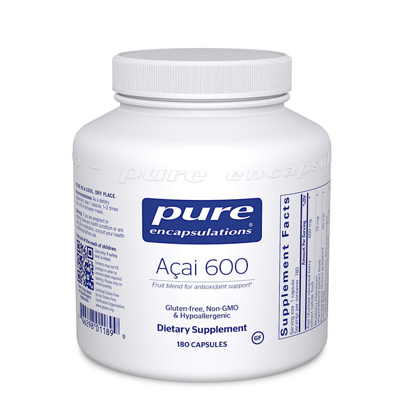 Pure Encapsulations, Açai 600, 180 Capsules - 766298011899 | Hilife Vitamins