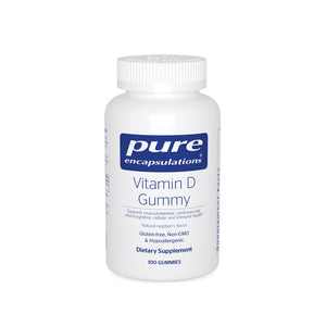 Pure Encapsulations, Vitamin D Gummy, Natural Raspberry Flavor, 100 Gummies - 766298023380 | Hilife Vitamins