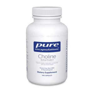 Pure Encapsulations, Choline (bitrate) 275 mg, 100 Capsules - 766298024790 | Hilife Vitamins