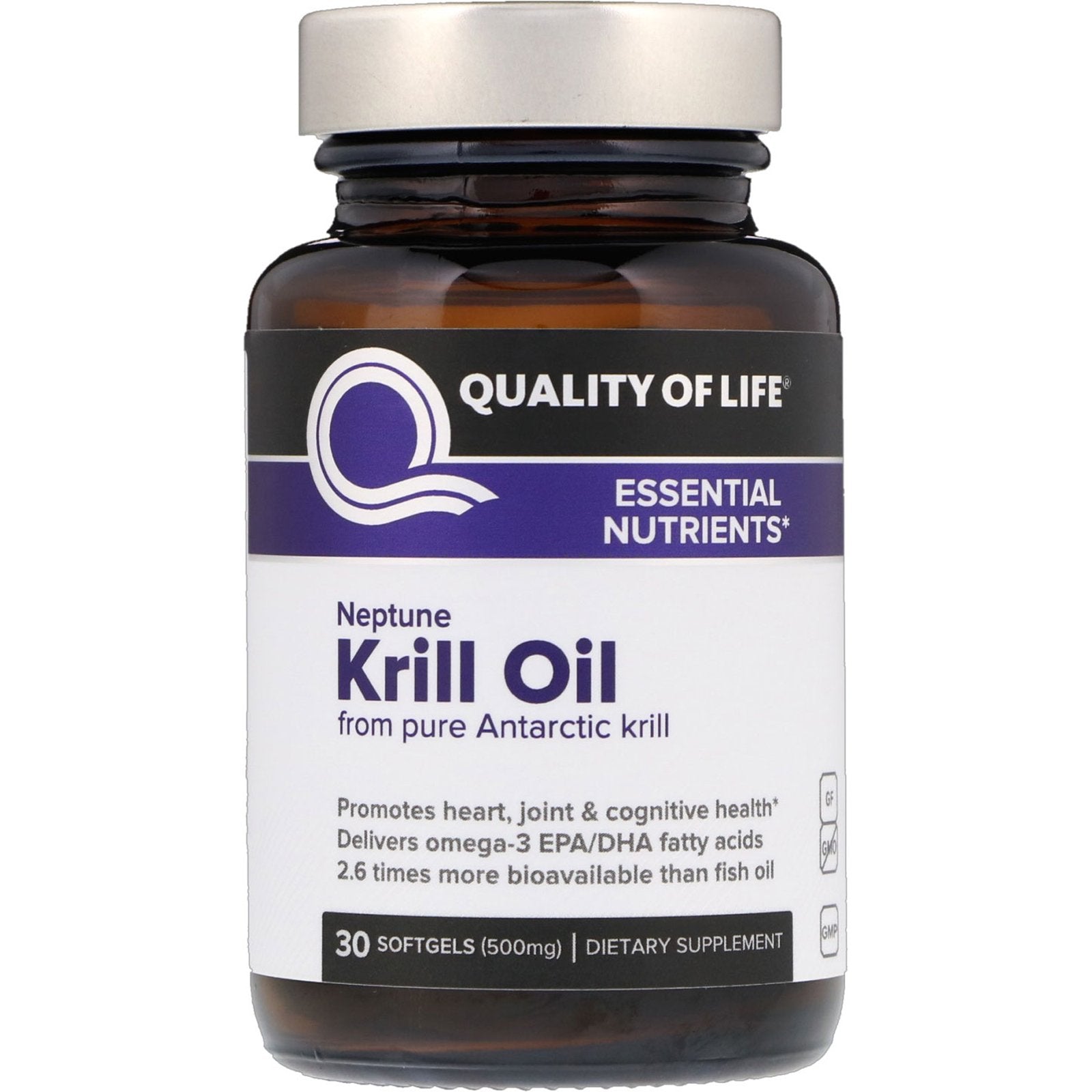 Quality Of Life, Neptune Krill Oil 500 mg, 30 Softgels UPC 812259003219 | HiLife Vitamins