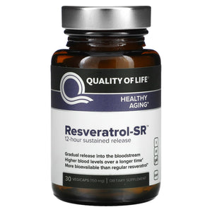 Quality Of Life, Resveratrol - Sr 150 mg, 30 Vegetarian Capsules - 812259003295 | Hilife Vitamins