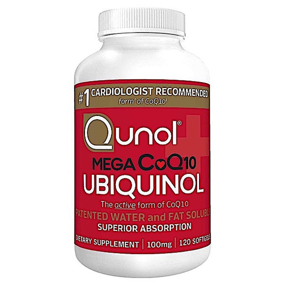 Qunol, Mega Ubiquinol 100 mg Coq-10, 120 Softgels - 898440001196 | Hilife Vitamins