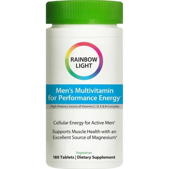 Rainbow Light, Men's Performance Energy Multiple, 180 Tablets - 021888106950 | Hilife Vitamins