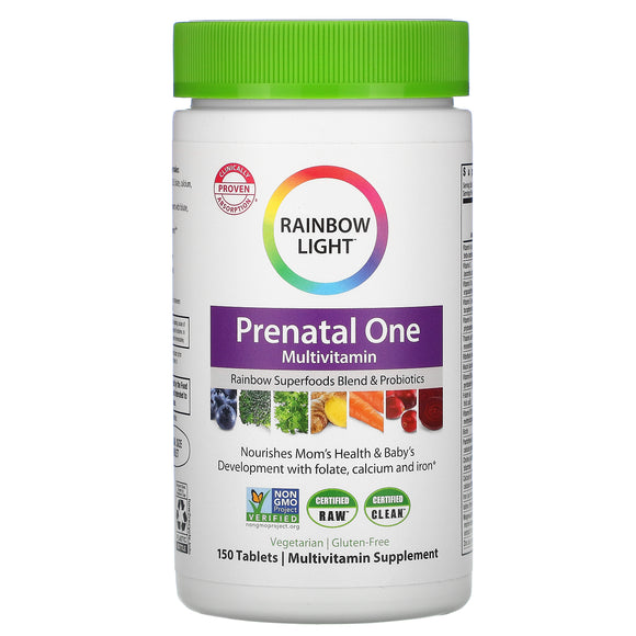 Rainbow Light, Prenatal One Multivitamin, 150 Tablets - 021888109760 | Hilife Vitamins