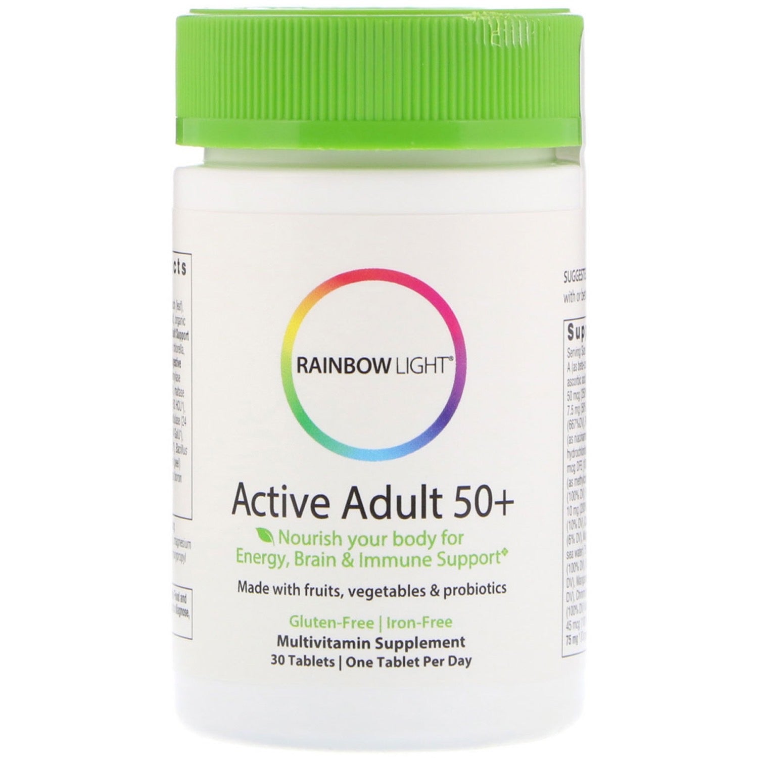 Rainbow Light, Active Adult 50+ Multivitamin, 30 Tablets UPC 021888109913 | HiLife Vitamins