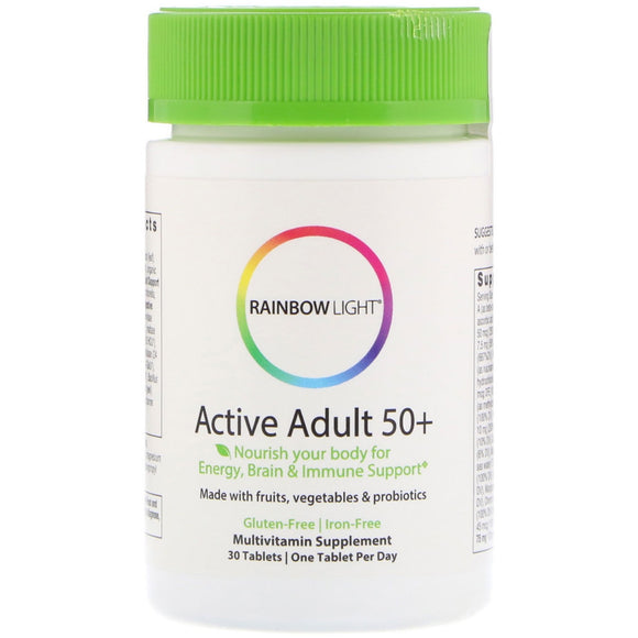 Rainbow Light, Active Adult 50+ Multivitamin, 30 Tablets - 021888109913 | Hilife Vitamins