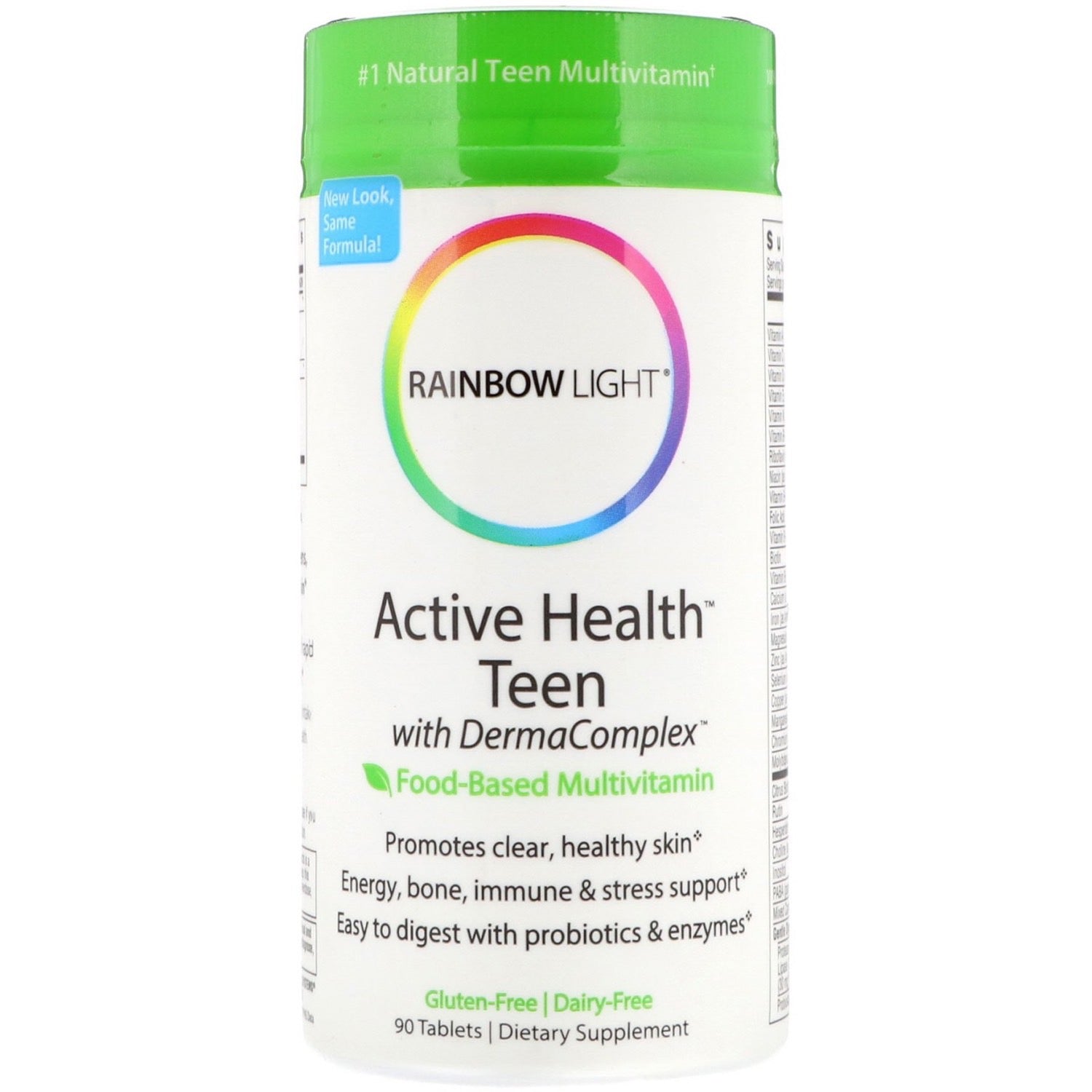 Rainbow Light, Active Health Teen Multivitamin, 90 Tablets UPC 021888112029 | HiLife Vitamins